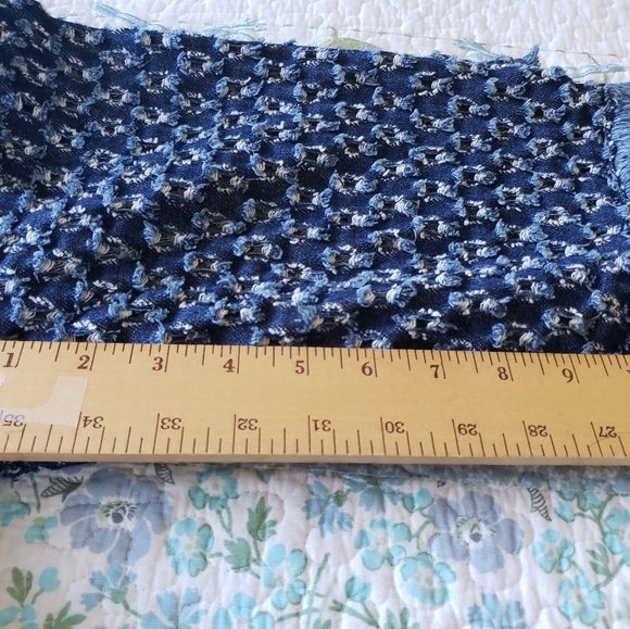 🫖2/$20 Chicos Denim Hole Open Front Jacket ECU - Picture 8 of 8